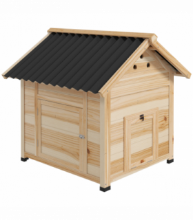 PawHut Wooden Duck House, Poultry Coop with Double Doors, Openable Roof