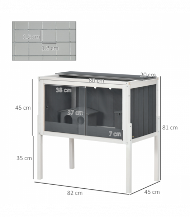 PawHut Wooden Hamster Cage for Dwarf Hamsters, Gerbils, Rutin Chicken w/ Shelf