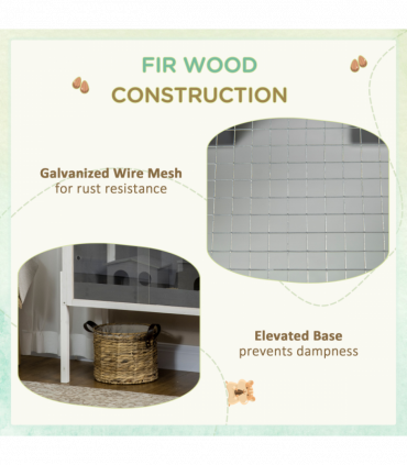 PawHut Wooden Hamster Cage for Dwarf Hamsters, Gerbils, Rutin Chicken w/ Shelf