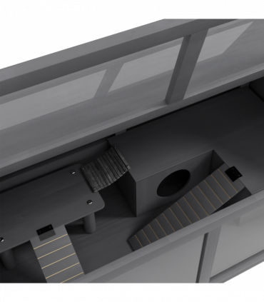 PawHut Wooden Hamster Cage for Gerbils w/ Suspension Bridge, Ladders