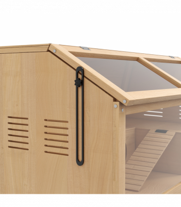 PawHut Wooden Hamster Cage for Gerbils w/ Suspension Bridge, Ladders, Nature