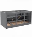 PawHut Wooden Hamster Cage, Exercise Play House Pen with Tray, Openable Top