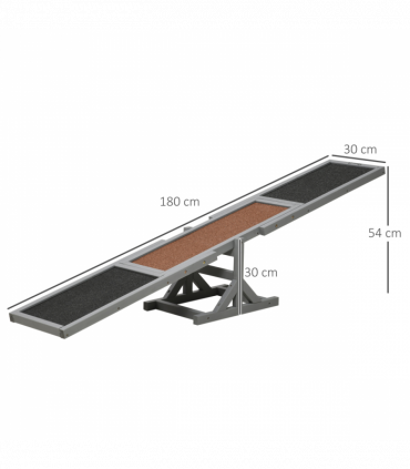 PawHut Wooden Pet Seesaw for Big Dogs with Anti-Slip Surface, 180 x 30 x 30cm