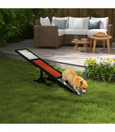 PawHut Wooden Pet Seesaw for Big Dogs with Anti-Slip Surface, Black