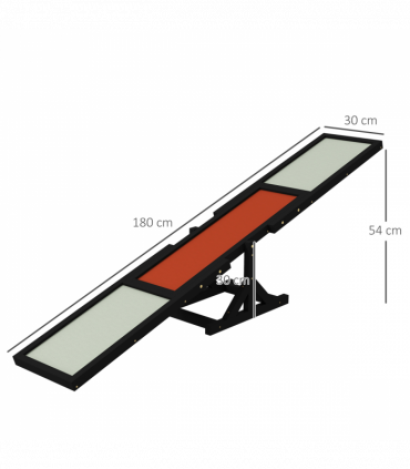 PawHut Wooden Pet Seesaw for Big Dogs with Anti-Slip Surface, Black