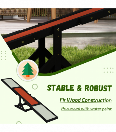 PawHut Wooden Pet Seesaw for Big Dogs with Anti-Slip Surface, Black