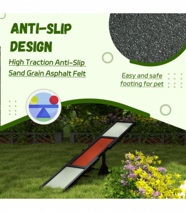 PawHut Wooden Pet Seesaw for Big Dogs with Anti-Slip Surface, Black