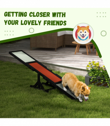 PawHut Wooden Pet Seesaw for Big Dogs with Anti-Slip Surface, Black