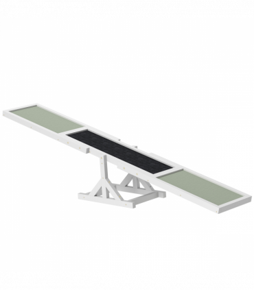 PawHut Wooden Pet Seesaw for Big Dogs with Anti-Slip Surface, White