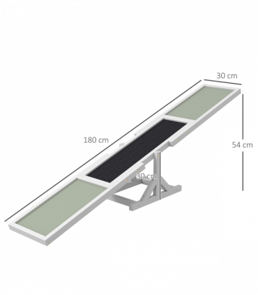 PawHut Wooden Pet Seesaw for Big Dogs with Anti-Slip Surface, White