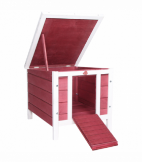 PawHut Wooden Rabbit Hutch Bunny Cage Guinea Pig House Pet Habitat Ferret Red