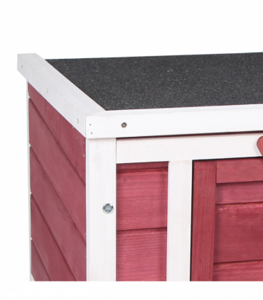 PawHut Wooden Rabbit Hutch Bunny Cage Guinea Pig House Pet Habitat Ferret Red