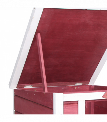 PawHut Wooden Rabbit Hutch Bunny Cage Guinea Pig House Pet Habitat Ferret Red