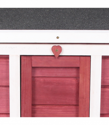 PawHut Wooden Rabbit Hutch Bunny Cage Guinea Pig House Pet Habitat Ferret Red