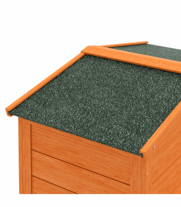 PawHut Wooden Rabbit Hutch with Run, Ramp, Slide-out Tray, Orange