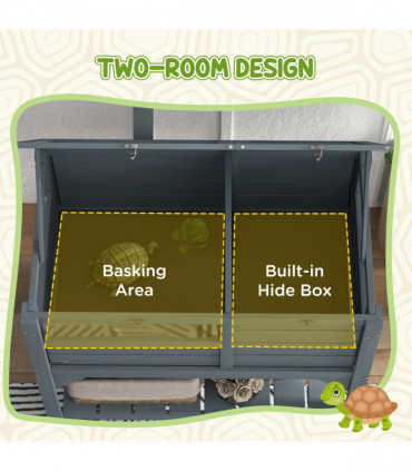 PawHut Wooden Rabbit Hutch, Small Animal House w/ Removable Tray, Openable Roof