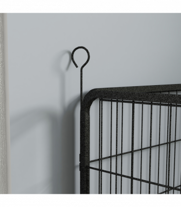 Pawhut Metal Pet Playpen Dog Kennel w/Door Latches In/Outdoor Use 82Lx82Wx60Hcm