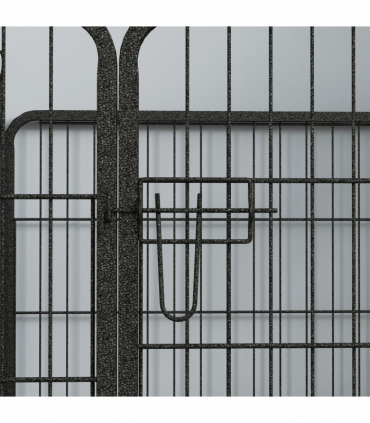 Pawhut Metal Pet Playpen Dog Kennel w/Door Latches In/Outdoor Use 82Lx82Wx60Hcm