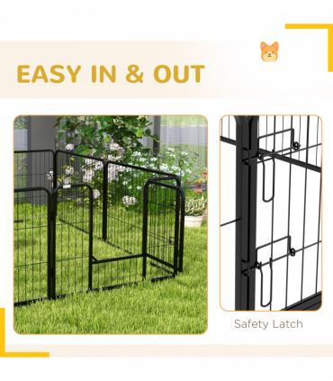 Pawhut Pet Pen Guinea Dog Pig Puppy Playpen Play House Steel Hutch Metel Black