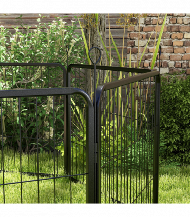 Pawhut Pet Pen Guinea Dog Pig Puppy Playpen Play House Steel Hutch Metel Black