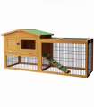 Pawhut Rabbit Hutch Pet House Outdoor Run Design w/ Water-Resistant Paint Ramp
