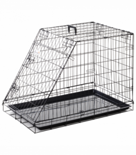 Pawhut Trapeze Collapsible Dog Pet Travel Box Cage Removable Tray 93Lx58Wx65H cm