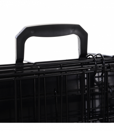 Pawhut Trapeze Collapsible Dog Pet Travel Box Cage Removable Tray 93Lx58Wx65H cm