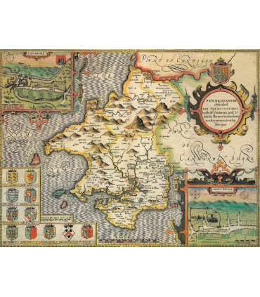 Pembrokeshire Historical Map 1000 Piece Jigsaw Puzzle (1610)