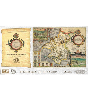 Pembrokeshire Historical Map 1000 Piece Jigsaw Puzzle (1610)