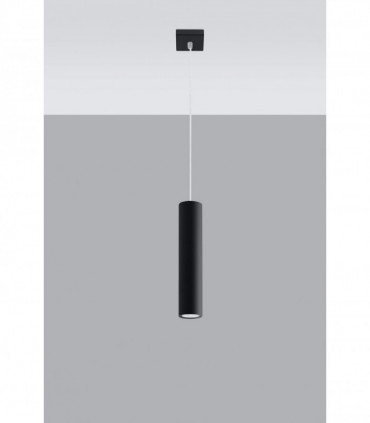 Pendant lamp LAGOS 1 Black Round Tube Shape Modern Loft Design LED GU10