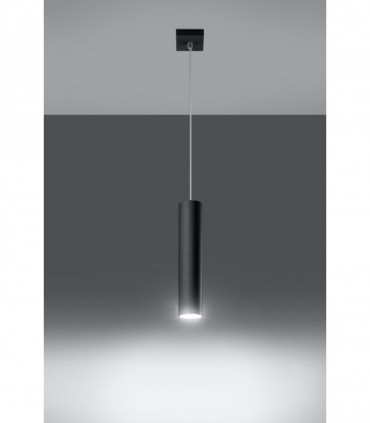 Pendant lamp LAGOS 1 Black Round Tube Shape Modern Loft Design LED GU10