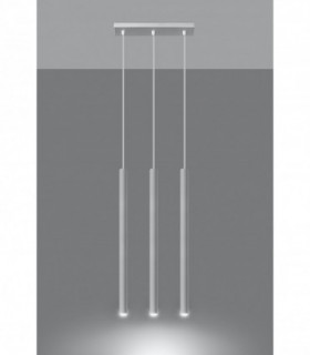 Pendant lamp PASTELO 3 White Round Tube Shape Spot Modern Loft Design LED G9