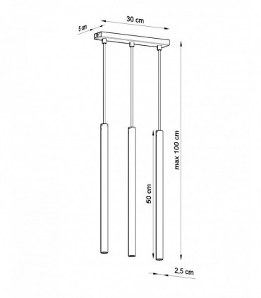 Pendant lamp PASTELO 3 White Round Tube Shape Spot Modern Loft Design LED G9