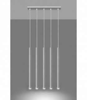 Pendant lamp PASTELO 5 White Round Tube Shape Spot Modern Loft Design LED G9