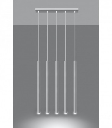 Pendant lamp PASTELO 5 White Round Tube Shape Spot Modern Loft Design LED G9