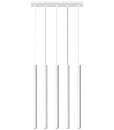 Pendant lamp PASTELO 5 White Round Tube Shape Spot Modern Loft Design LED G9