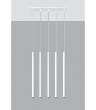 Pendant lamp PASTELO 5 White Round Tube Shape Spot Modern Loft Design LED G9