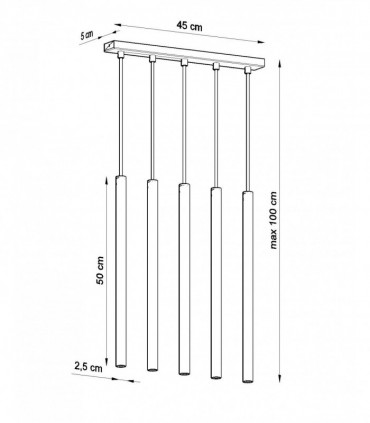 Pendant lamp PASTELO 5 White Round Tube Shape Spot Modern Loft Design LED G9