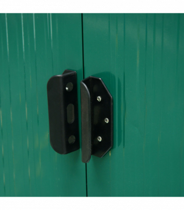 Pent Roofed Metal Garden Shed Foundation and Vent 260x194x200cm Green