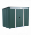 Pent Roofed Metal Shed Foundation Vent 260x133x200cm Sliding Door Green