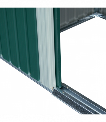 Pent Roofed Metal Shed Foundation Vent 260x133x200cm Sliding Door Green