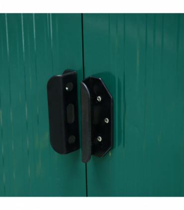 Pent Roofed Metal Shed Foundation Vent 260x133x200cm Sliding Door Green