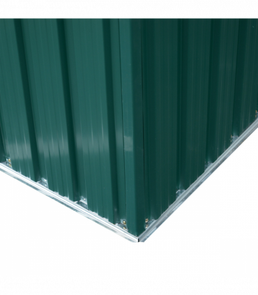 Pent Roofed Metal Shed Foundation Vent 260x133x200cm Sliding Door Green