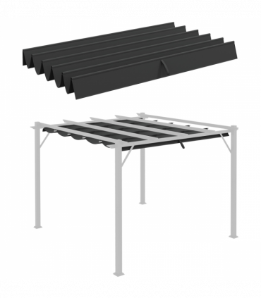 Pergola Shade Cover for 3 x 3m Pergola, Replacement Canopy Fabric Only, Grey