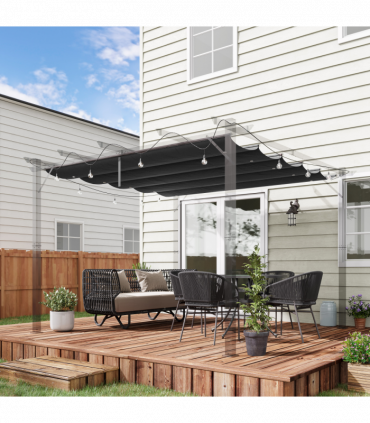 Pergola Shade Cover for 3 x 3m Pergola, Replacement Canopy Fabric Only, Grey