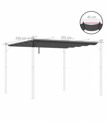 Pergola Shade Cover for 3 x 3m Pergola, Replacement Canopy Fabric Only, Grey