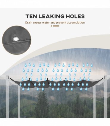 Pergola Shade Cover for 3 x 3m Pergola, Replacement Canopy Fabric Only, Grey