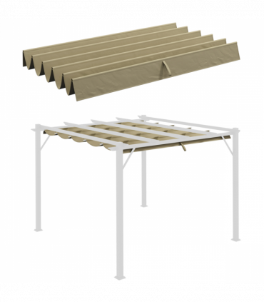 Pergola Shade Cover for 3 x 3m Pergola, Replacement Canopy Fabric Only, Tan