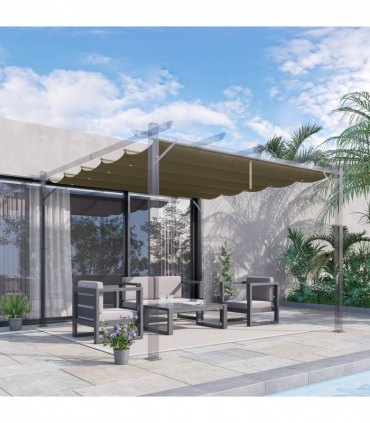 Pergola Shade Cover for 3 x 3m Pergola, Replacement Canopy Fabric Only, Tan