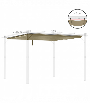 Pergola Shade Cover for 3 x 3m Pergola, Replacement Canopy Fabric Only, Tan